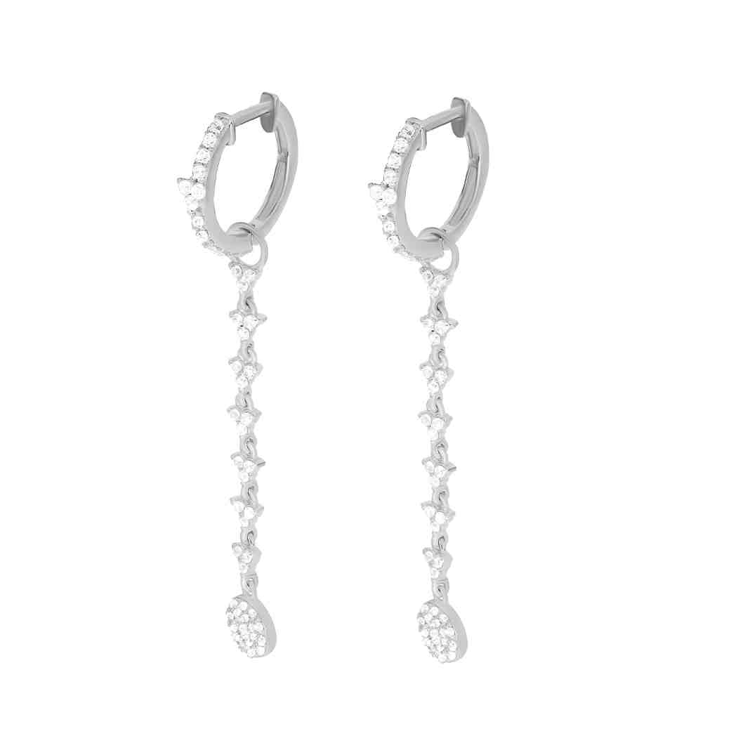 Flower Dangle Huggy Hoop Earring ER21809A